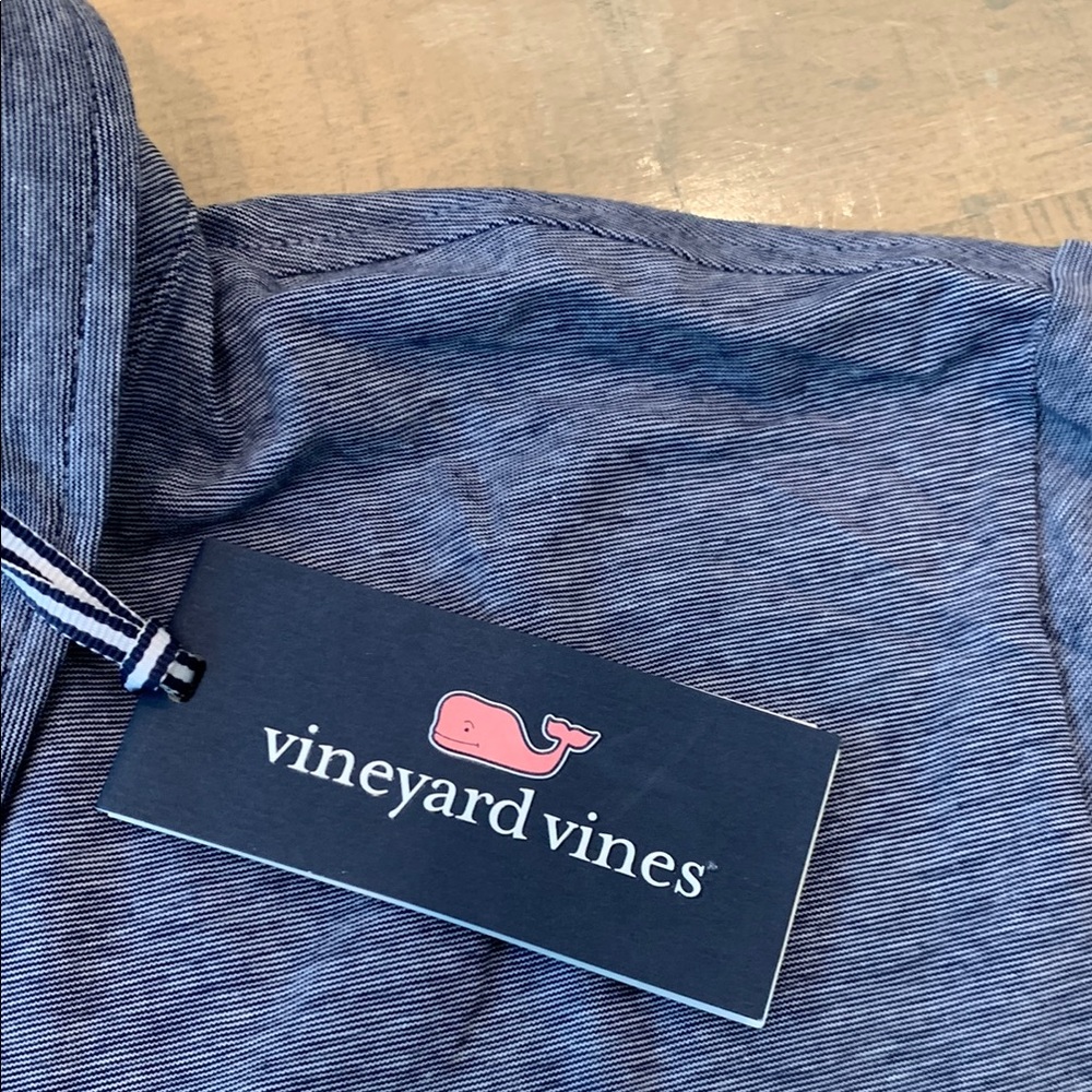 Vineyard Vines Blue Polo Shirt Mens Size Extra Large Blue Stripes - Picture 3 of 10